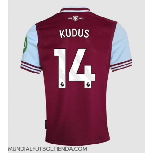 Camiseta West Ham United Mohammed Kudus #14 Primera Equipación Replica 2024-25 mangas cortas